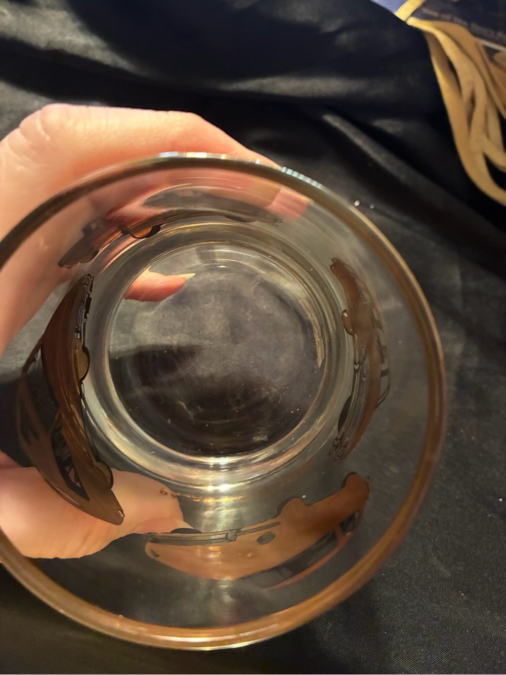 Vintage Gold Trim Glass lowball tumbler Pasadena Datsun - Picture 5 of 7